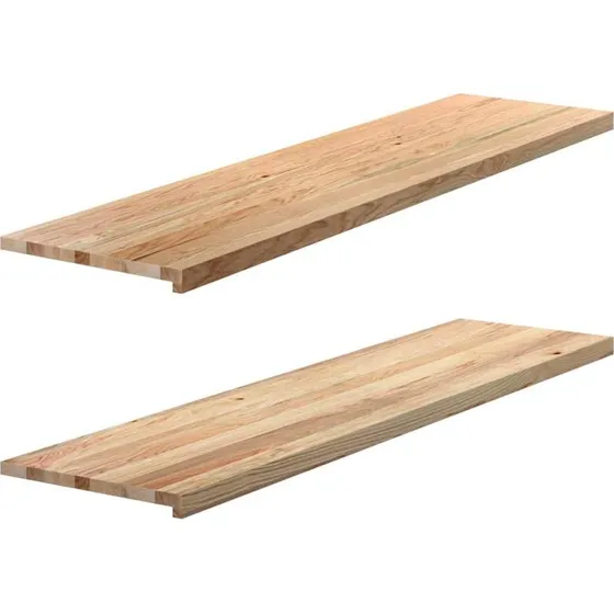 vidaXL Vindueskarme 2 stk 160x40x2 cm ubehandlet massivt egetræ