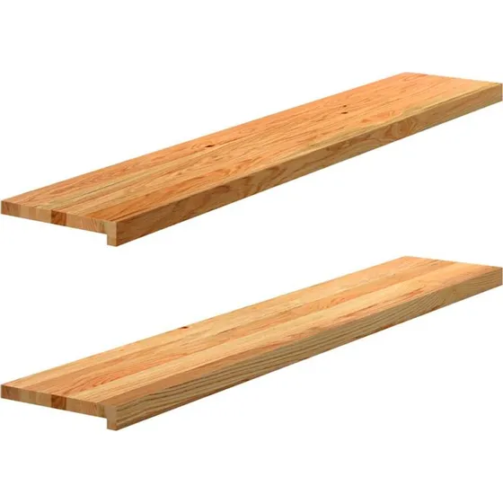 vidaXL Vindueskarme 2 stk lysebrun 140x25x2 cm massivt egetræ