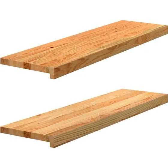 vidaXL Vindueskarme 2 stk lysebrun 90x30x2 cm massivt egetræ