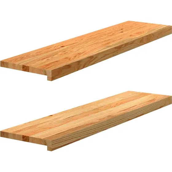 vidaXL Vindueskarme 2 stk lysebrun 100x30x2 cm massivt egetræ