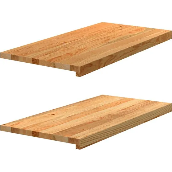 vidaXL Vindueskarme 2 stk lysebrun 80x40x2 cm massivt egetræ