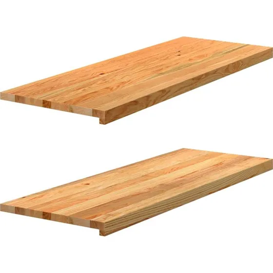 vidaXL Vindueskarme 2 stk lysebrun 110x40x2 cm massivt egetræ