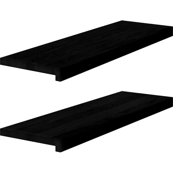 vidaXL Vindueskarme 2 stk mørkebrun 80x25x2 cm massivt egetræ