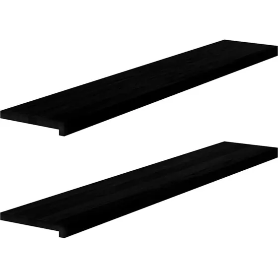 vidaXL Vindueskarme 2 stk mørkebrun 140x30x2 cm massivt egetræ