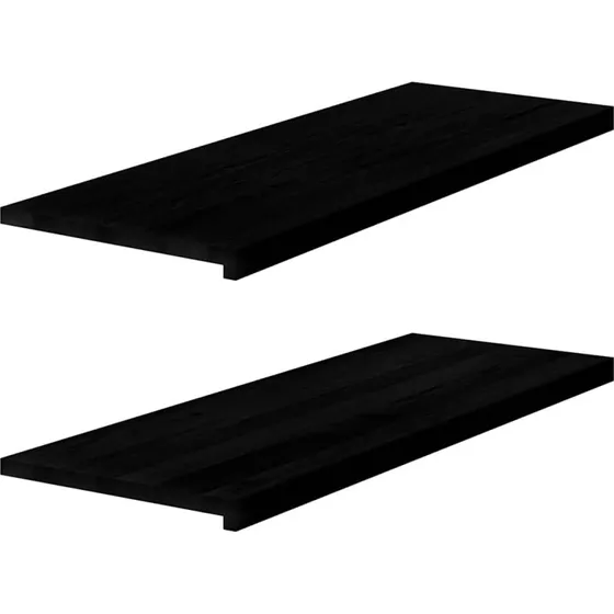 vidaXL Vindueskarme 2 stk mørkebrun 110x40x2 cm massivt egetræ
