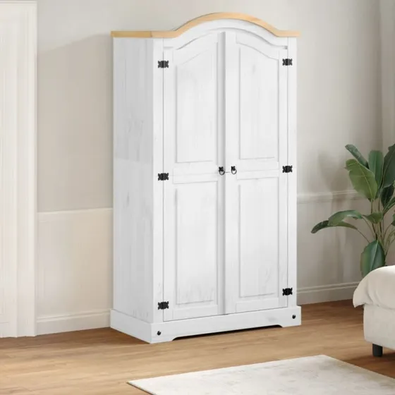 vidaXL Klædeskab Corona 102x52x186 cm i massivt fyrretræ