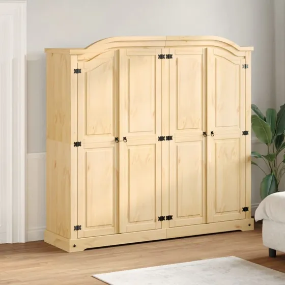 vidaXL Corona Klædeskab 194x52x186 cm i Massivt Fyrretræ