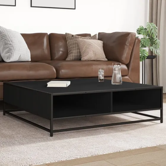 vidaXL sofabord 100x100x30 cm konstrueret træ og metal sort