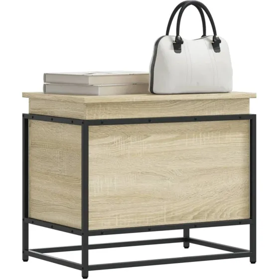vidaXL Opbevaringsboks med Låg 60x40x51,5 cm Konstrueret Træ Sonoma-Ege