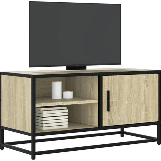 vidaXL tv-bord 80x34,5x40 cm konstrueret træ og metal, sonoma-eg