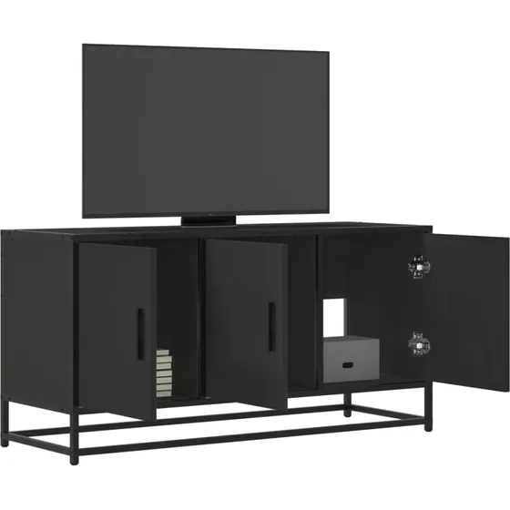 vidaXL tv-bord 100x35x50 cm konstrueret træ og metal, sort