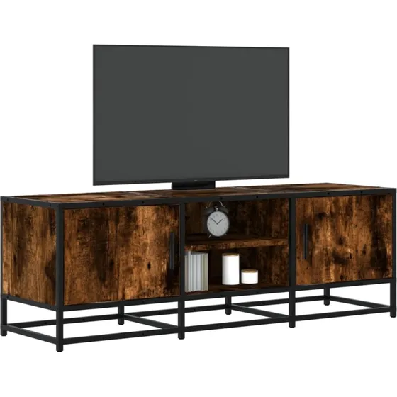vidaXL tv-bord 120x35x41 cm røget egetræ konstrueret træ og metal