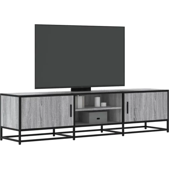 vidaXL tv-bord 160x35x41 cm konstrueret træ og metal grå sonoma-eg