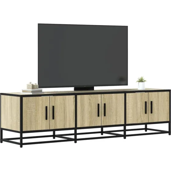 vidaXL tv-bord 150x35x41 cm konstrueret træ og metal Sonoma-eg