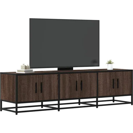 vidaXL tv-bord 150x35x41 cm konstrueret træ og metal brun