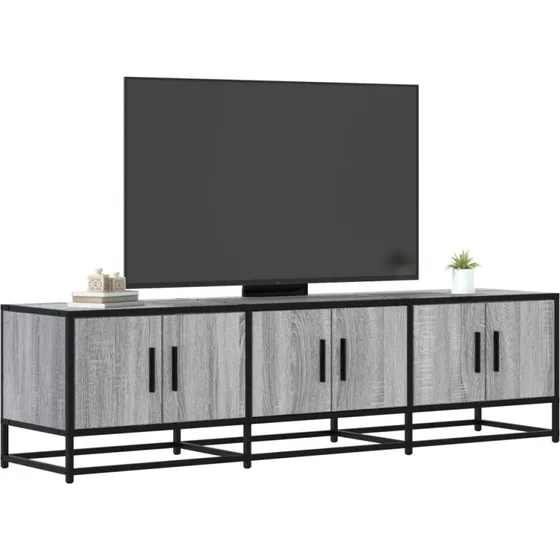 vidaXL tv-bord 150x35x41 cm grå sonoma-eg konstrueret træ og metal