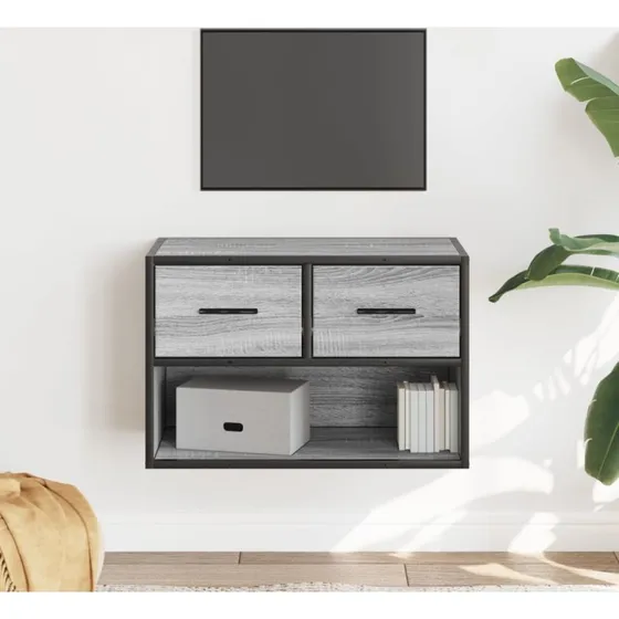 vidaXL tv-bord 60x31x39,5 cm konstrueret træ og metal grå sonoma-eg