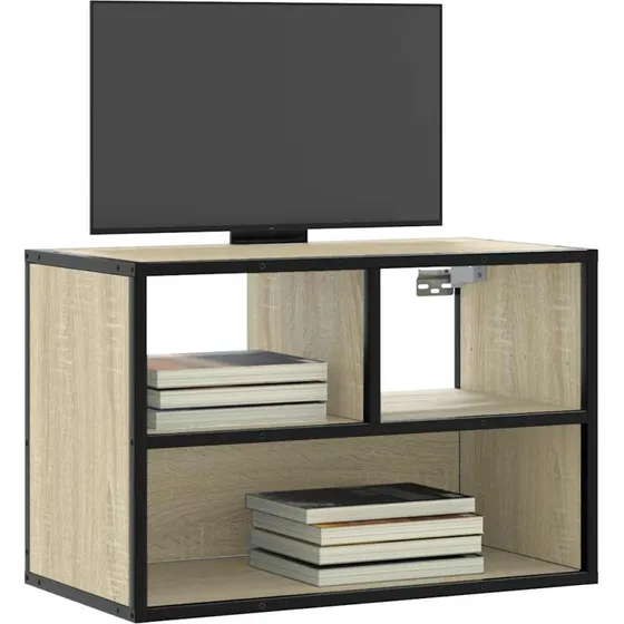 vidaXL Tv-bord 60x31x39,5 cm konstrueret træ og metal Sonoma-eg