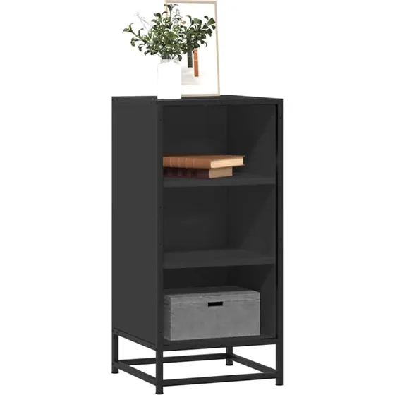 vidaXL Skuffeskab 35,5x35x76 cm træ og metal, sort