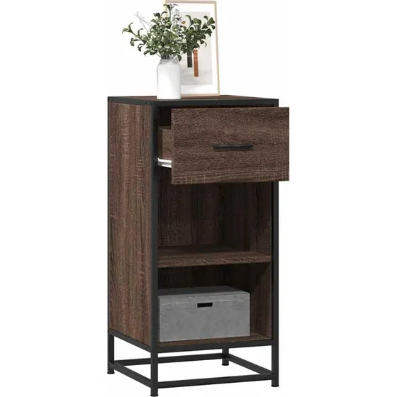 vidaXL Skab 35,5x35x76 cm Konstrueret Træ og Metal Brun