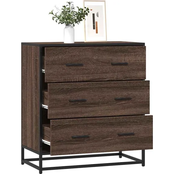 vidaXL Skab 68x35x76 cm Konstrueret Træ og Metal Brun