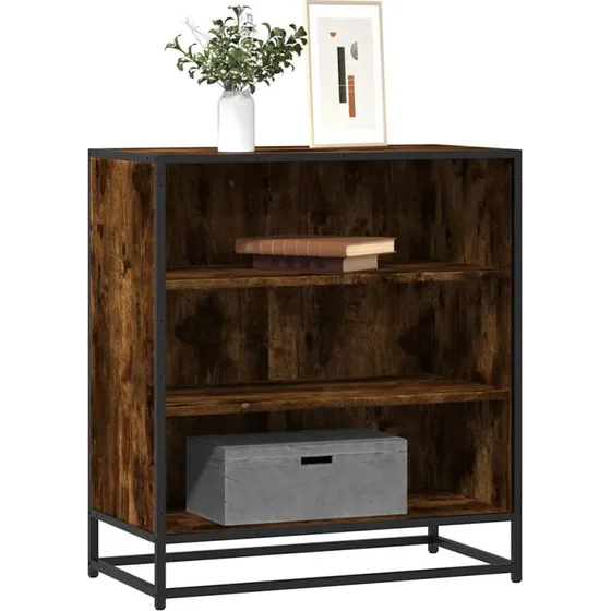 vidaXL Skab 68x35x76 cm Træ og Metal Røget Egetræsfarve