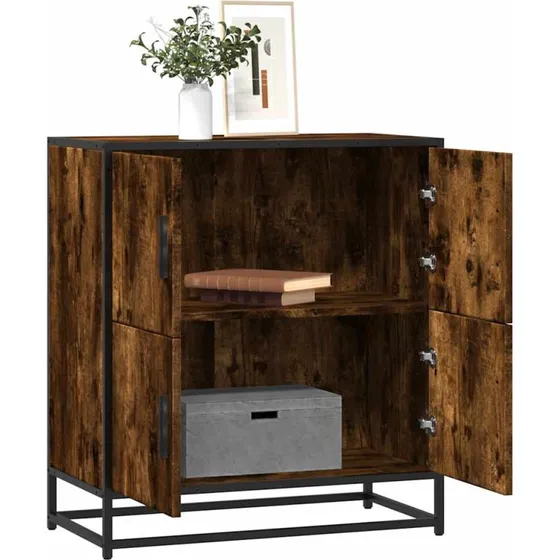 vidaXL Skab 68x35x76 cm Konstrueret Træ Røget Egetræsfarve