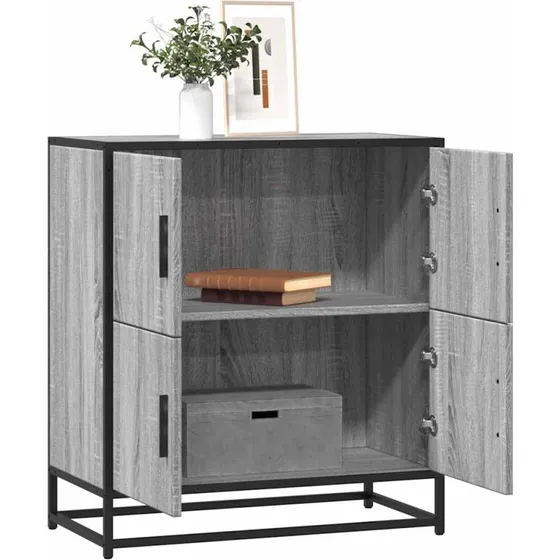 vidaXL Skab 68x35x76 cm Konstrueret Træ Grå Sonoma-Eg