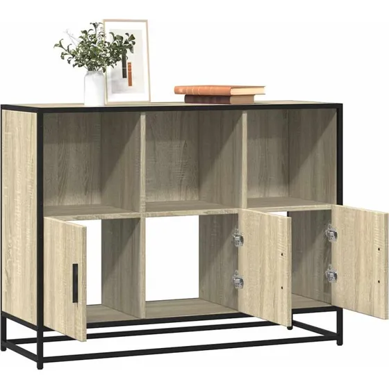 vidaXL Skænk 100x35x76 cm Konstrueret Træ Sonoma-eg