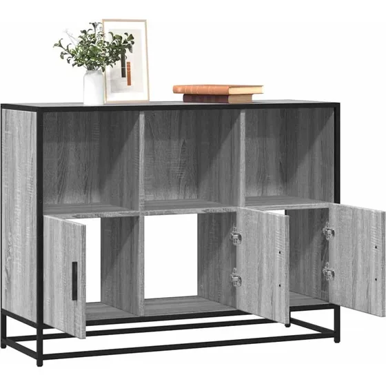 vidaXL Skænk 100x35x76 cm Konstrueret Træ Grå Sonoma-Eg