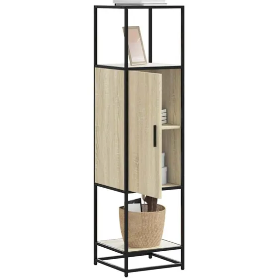 vidaXL Skab Sonoma-eg 35,5x35x139 cm Konstrueret Træ og Metal