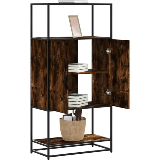 vidaXL Skab Sonoma-Eg 68x35x139 cm Konstrueret Træ og Metal