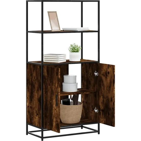 vidaXL Skab Sonoma-Eg 68x35x139 cm Konstrueret Træ og Metal