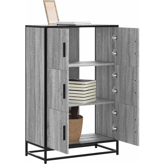 vidaXL Skab 68x35x106,5 cm Konstrueret Træ og Metal Grå Sonoma-Eg