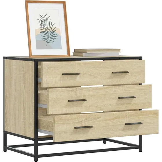vidaXL Skuffeskab 70x41x56 cm Konstrueret Træ Sonoma-Egetræsfarvet
