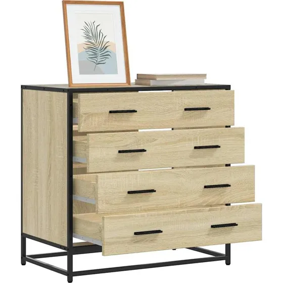 vidaXL Skuffeskab 70x41x70 cm Konstrueret Træ Sonoma-Egetræsfarvet