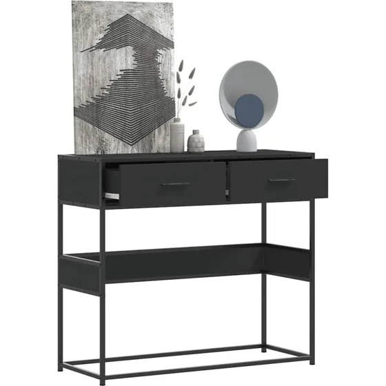 vidaXL Konsolbord 90x35x80 cm Konstrueret Træ Sort