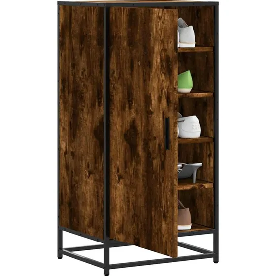 Grå Sonoma-Eg Skostativ 48x38x97,5 cm i Røget Egetræ