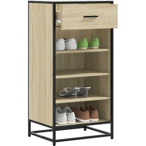 vidaXL Skoreol 48x38x97,5 cm Konstrueret Træ Sonoma-eg Grå
