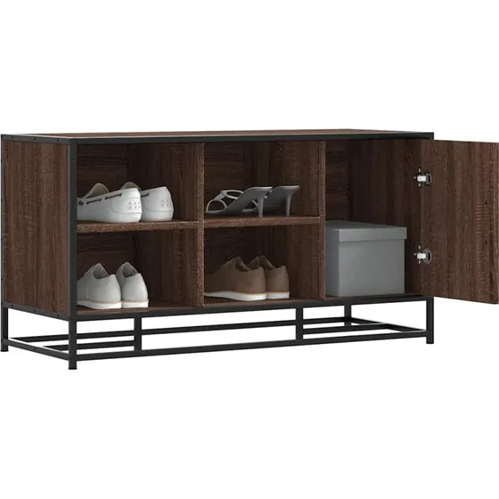 vidaXL Skobænk 100x40x53,5 cm Konstrueret Træ Metal Brun