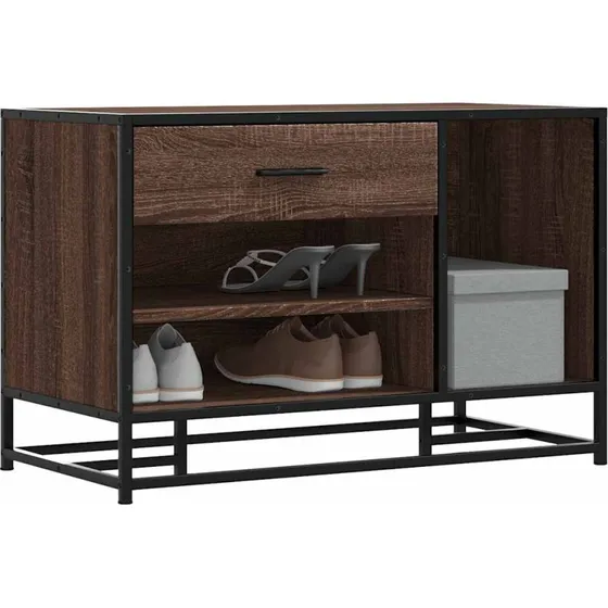 vidaXL Skobænk 80x40x53,5 cm Konstrueret Træ & Metal Brun