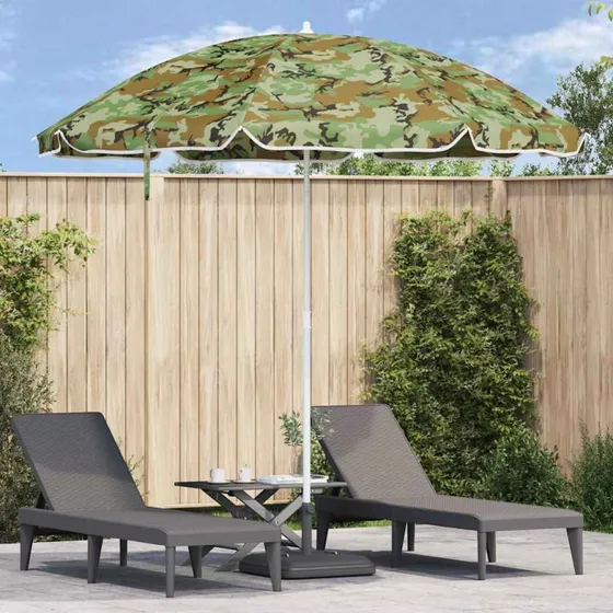 vidaXL Strandparasol Grøn 263x263x272 cm, Polyester og Metal