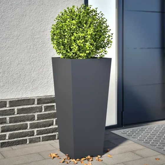vidaXL Plantekrukker 2 stk. 35x35x75 cm Stål Antracitgrå