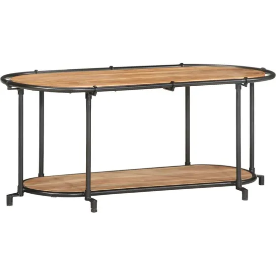 vidaXL tv-bord 100x42x40 cm massivt akacietræ med jernstel