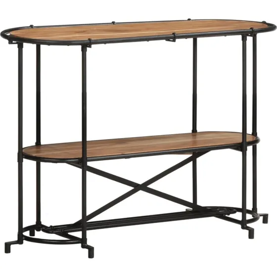 vidaXL Konsolbord 110x42x76 cm i Massivt Akacietræ med Jernstel
