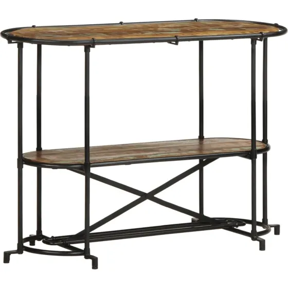 vidaXL Konsolbord 110x42x76 cm i Massivt Genbrugstræ med Jernstel