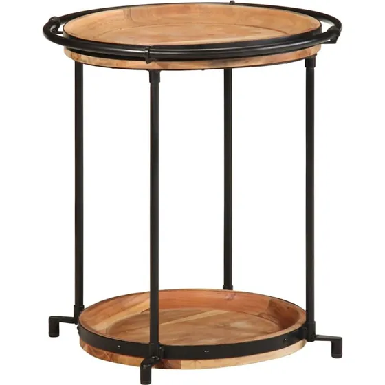 vidaXL Sidebord Ø55x60 cm i massivt akacietræ