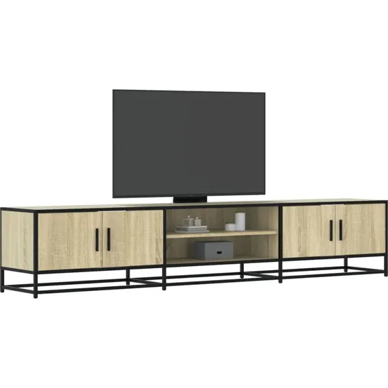 vidaXL Tv-bord 210x35x41 cm konstrueret træ Sonoma-eg med metalstel