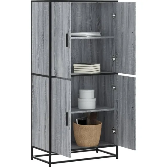 vidaXL Skab 68x35x139 cm Konstrueret Træ Grå Sonoma-Eg