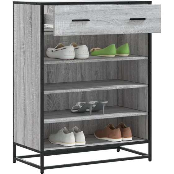 vidaXL Skoskab 75x38x97,5 cm Grå Sonoma-Eg Konstrueret Træ og Metal